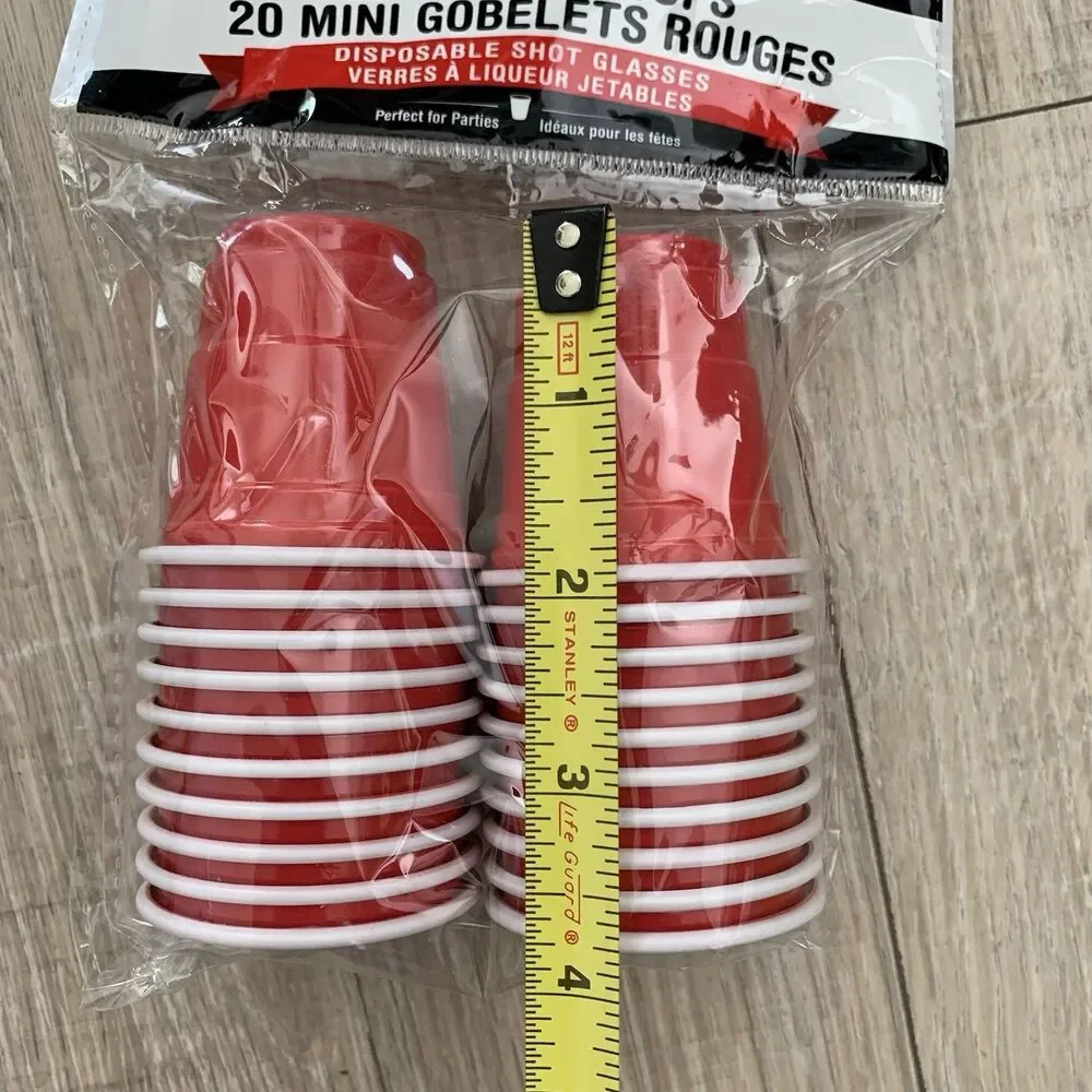 13 pk Drinkmate Mini Red Cups 120pc Disposable Plastic Shot Glasses Party Drink